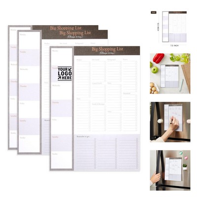 7.5x9.5" 52-Sheet Magnetic Shopping List Pad for Fridge