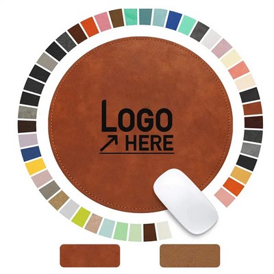 PU Leather Round Mouse Pad