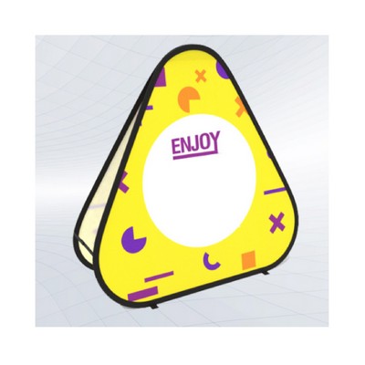 5' Double Sided Sign Triangle Pop Up Banner Display Stand Floor Sign Floor Signage