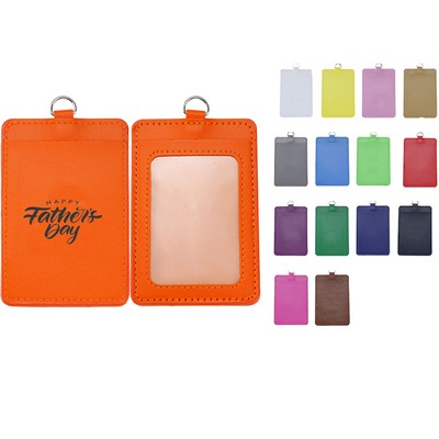 PU Leather Vertical Work Card Holder