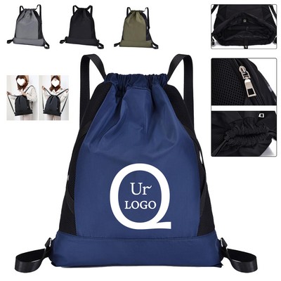 15.75X3.93X18.11" Nylon Drawstring Backpack