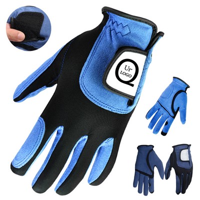 Genuine Lambskin Blue Golf Glove