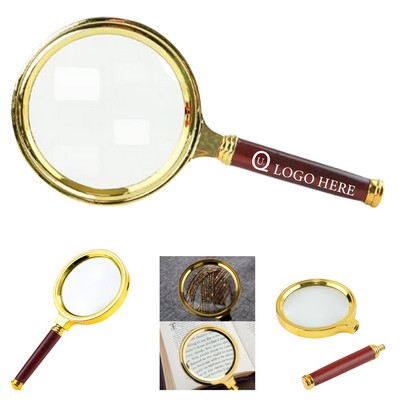 10X Handheld Magnifier w/ Wood Handle