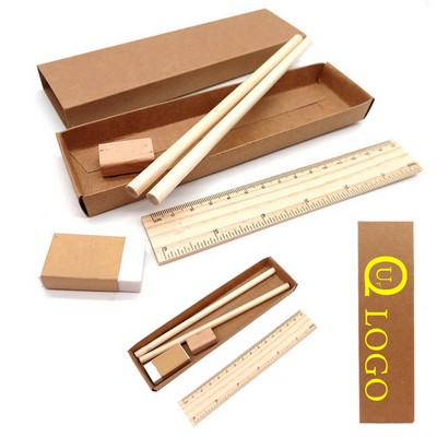 5 Pieces Eco-Friendly Wooden Stationery Set