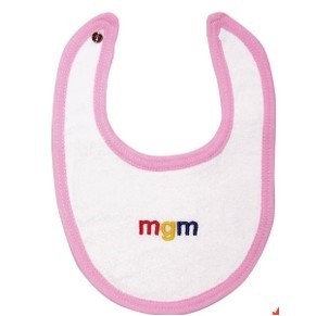 Baby bib 7,5"x9,5" with snap closure-80% cotton/20% polyester Terry Fabric