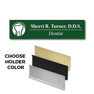 Green Name Plate And Wall Sign Holder-Plastic Etches To White - 2X10