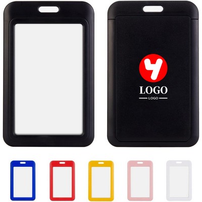 Sliding Id Badge Holder Hard Plastic Work Card Sleeve