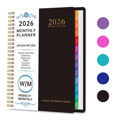2026 A5 144 Pages Monthly Planner