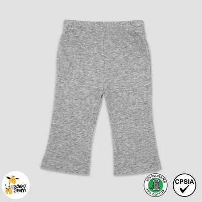 Baby Girls Flare Leggings Pants Heather Gray 65% Polyester 35% Cotton- Laughing Giraffe®