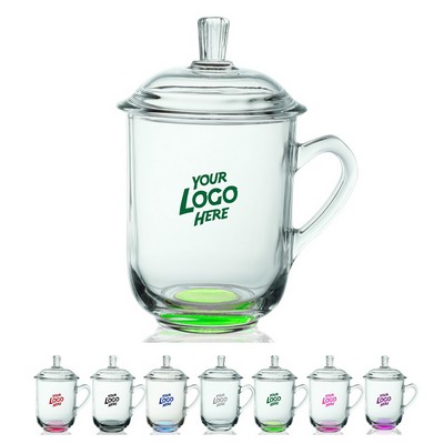 Glass Tea Cups with Lids 13 oz