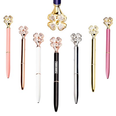 Twisted Action Clover Diamond Shaped Mental Pen