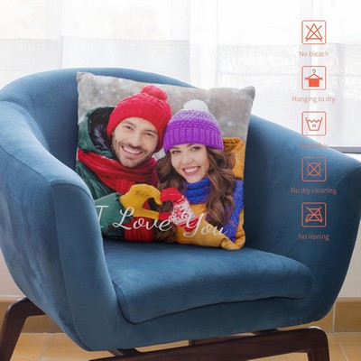 15'' to 20" Custom Pillow with Picture Text Personalized Photo Throw Pillow Gifts