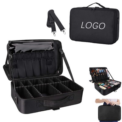 Professional Travel Makeup Case With Adjustable Dividers