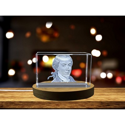 Emmanuel Kant 3D Engraved Crystal Portrait - Recognition Trophy for Philosophy Lovers