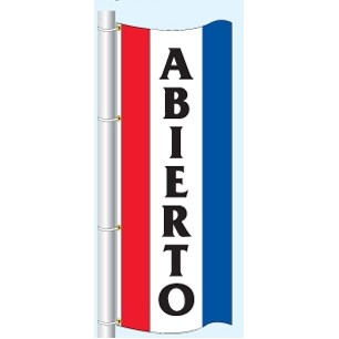 Double Faced Stock Message Free Flying Drape Flag (Abierto) (3' x 8')
