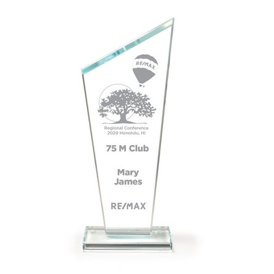 Chisel Slanted Top Shaped Clear Crystal Award (4 1/2"x11 1/2")