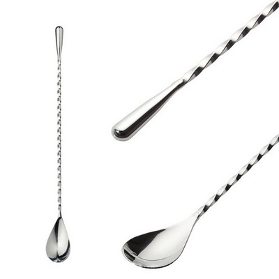 Stainless Steel Threaded Drop Cocktail Spoon