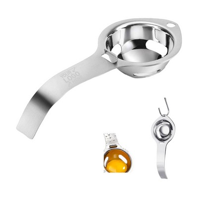 Stainless Steel Egg Separator for Raw Eggs Egg White Yolk Filter Separator w/ Long Handle