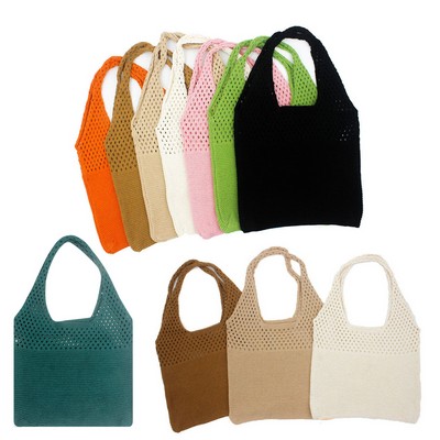 Cotton Mesh Knitted Tote Bag