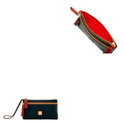 Dooney & Bourke Black Pebble Grain Double Zip Wristlet