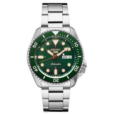 Seiko Watch 5 Sport - Silver/Green Bezel