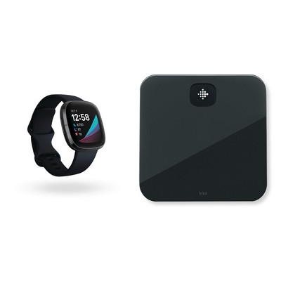 Fitbit Sense Health Smartwatch W/ Aria Air Smart Scale Black/Carbon