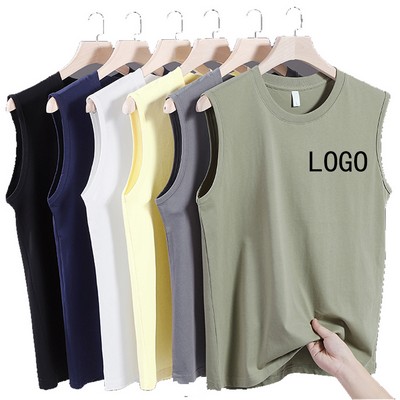 Summer Round Neck Sleeveless Pure Cotton Vest