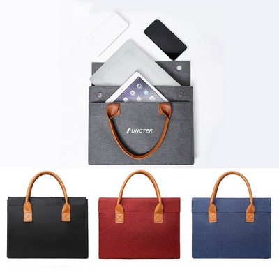15" Water Resistant Oxford Coth Laptop Tote Bag Briefcase Laptop Sleeve With Carrying Handle