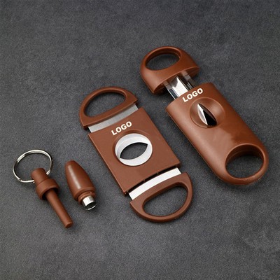 Portable Stainless Steel Three-Piece Cigar Clipper Set
