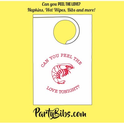 Stock "Can You Peel The Love Tonight?" Design Poly Backed Paper Bibs w/Ties Minimum 25 bibs