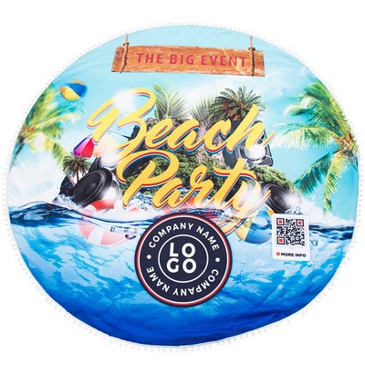 ProColor Pure Poly Beach Diameter Towel with Decorative Balls 60"