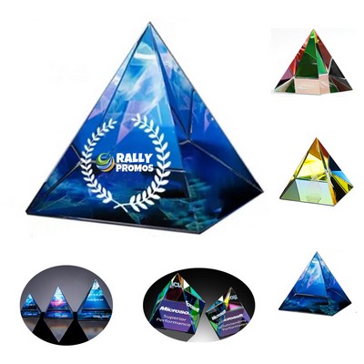 Pyramid Shaped Crystal Trophy