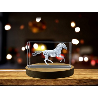 Akhal-Teke Horse 3D Engraved Crystal Trophy Award