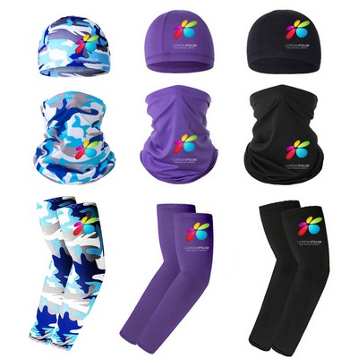 Cycling Hat Scarf Cooling Sleeves Set