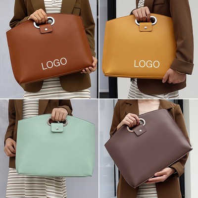 16-Inch Vegan Leather Professional Laptop Tote