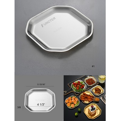 Stainless Steel Snack Seasoning Plate 5.9"