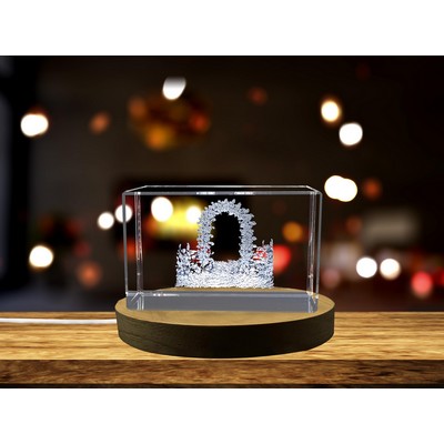 Wedding Arch 3D Engraved Crystal Trophy Award w/LED Base - Eternal Vows Keepsake