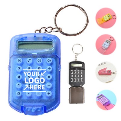 Mini Flip-Cover Calculator Keychain