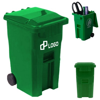Plastic Mini Trash Can Shaped Pen Holder