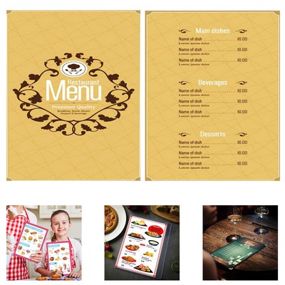 11.22 X 8.27 X 0.04" Pvc Menu