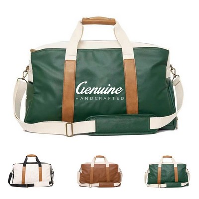 PU Leather Duffle Bag with Shoe Compartment