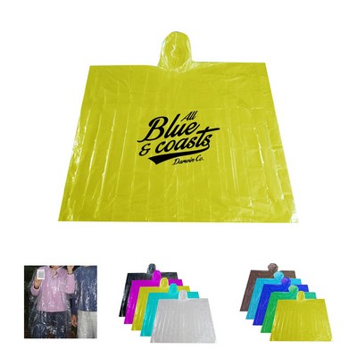 Adult One-Size-Fits-All PE Disposable Rain Poncho