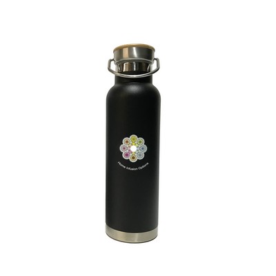 20 Oz. Dbl Wall Stainless Steel Bottle w/Bamboo Lid