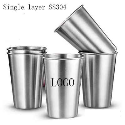 16 oz Single Wall Stackable Stainless Steel Beer Cup