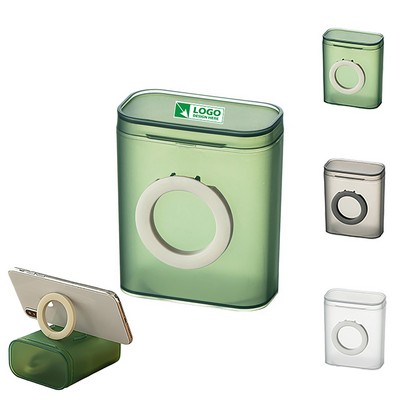 Small Translucent Organizer Box with Lid and Phone Holder