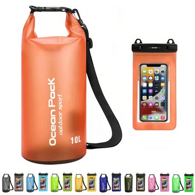 5L / 10L / 15L / 20L Translucency Dry Bag with Waterproof Phone Case