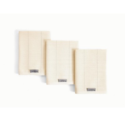 Caraway 3Pc Linen Tea Towel Set Cream