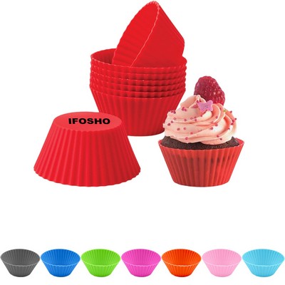 Reusable Silicone Muffin Cup Non-Stick Baking Cupcake Liner Cake Mold for Cupcake and Dessert