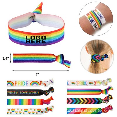 Pride Rainbow Elastic Hair Ties