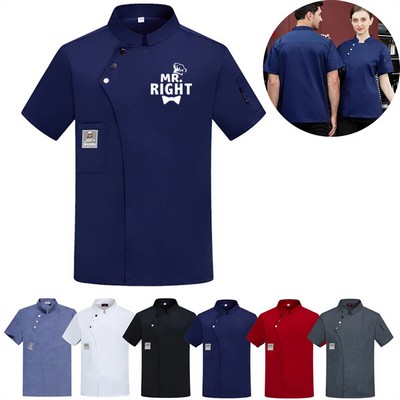 Long Short Sleeves Button Chef Coat